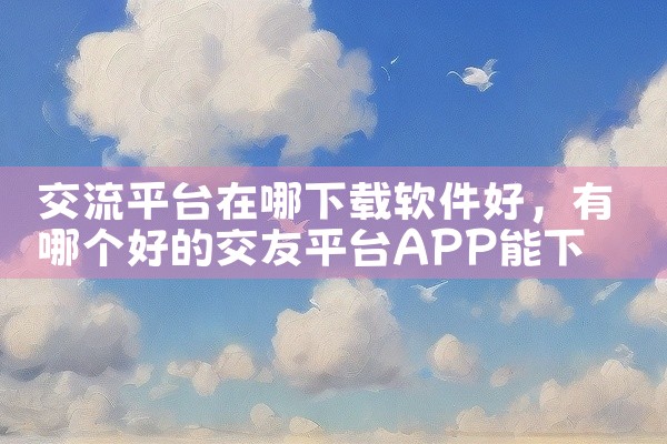 交流平台在哪下载软件好