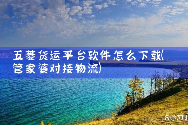 五菱货运平台软件怎么下载