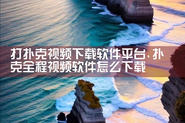 打扑克视频下载软件平台
