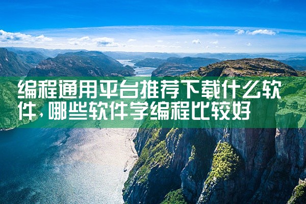 编程通用平台推荐下载什么软件