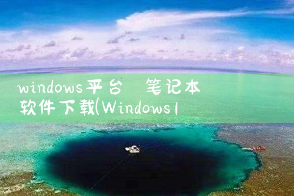 windows平台 笔记本软件下载
